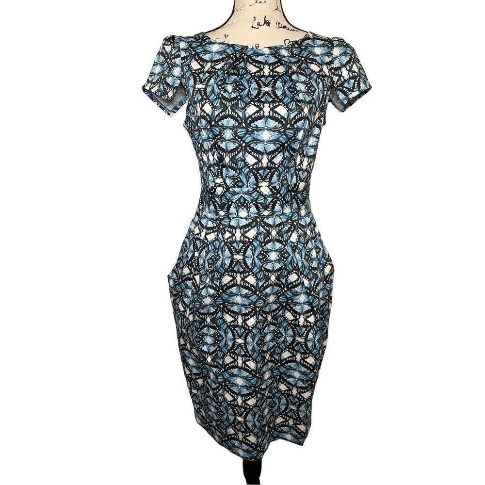 NWT‎ Closet London Cotton Tulip dress in blue, Size 8